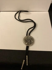 Vintage BOY SCOUTS OF AMERICA BSA Pewter   BOLO TIE - Leader Or Eagle Uniform