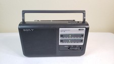 Sony ICF-38 Portable AM/FM 2-Band Radio Black - Tested Working