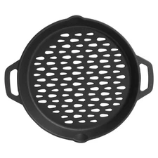 Round Cast Iron Grill Baskets for all Charcoal Smoker and Gas Grills,12 Inch ...