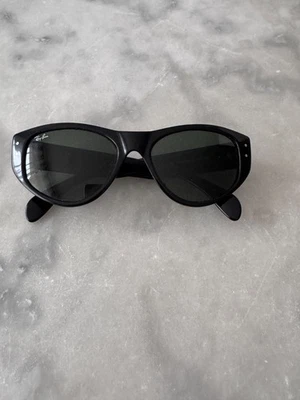 Lunettes De Soleil Vintage Ray Ban RB 4152 601 Noir Argent Ovales - Photo 1/4