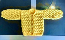 18-24 months approx Yellow Hand Knitted Bubble Cardigan New