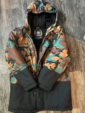 Timberland Kids Puffer Coat Full Zip Hooded Jacket Camouflage, M-10/12