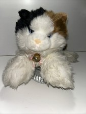Aurora Flopsies Calico Kitty Cat w Bell Stuffed Beanie Plush w Blue Eyes 12