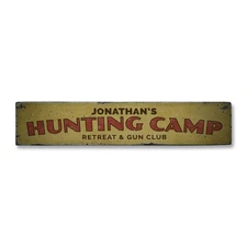 Hunting Cap Retreat & Gun Club, Custom - Rustic Distressed Wood Sign