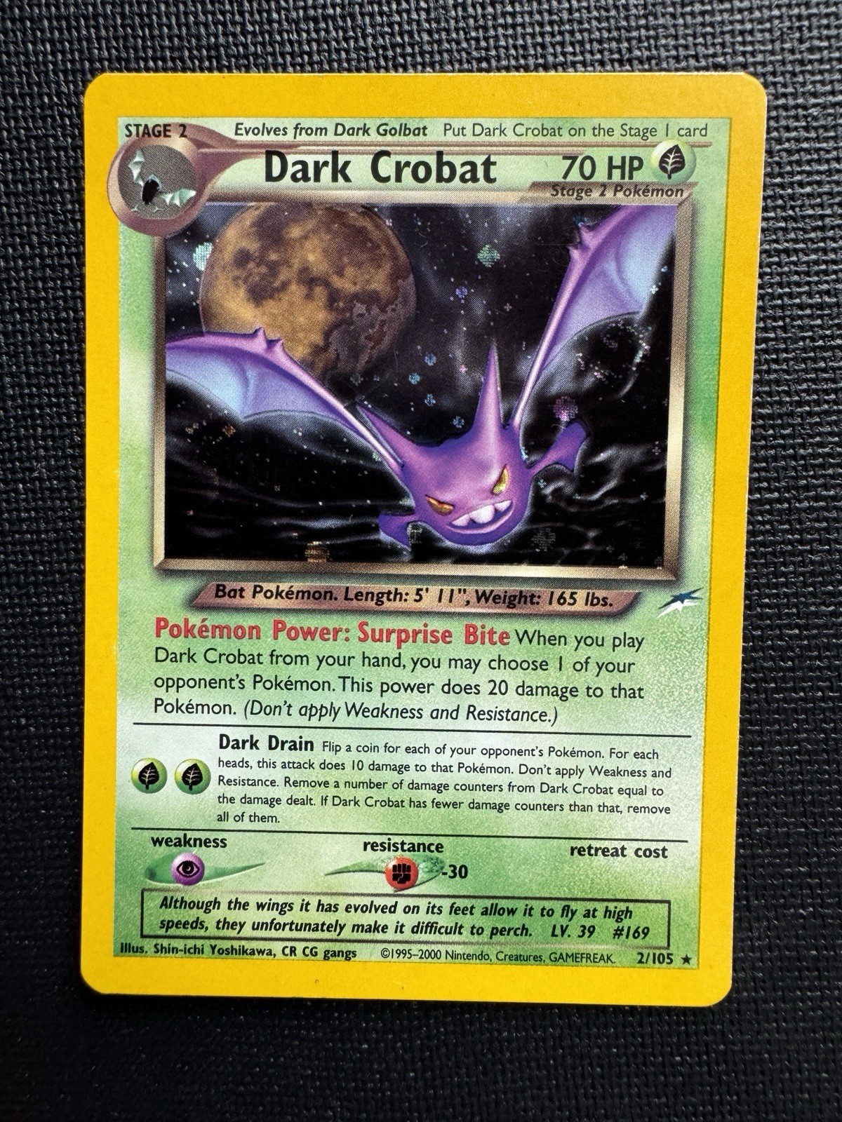Dark Crobat - 2/105 - Pokemon Neo Destiny Unlimited Holo Rare Card WOTC NM