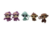  x5 lps Littlest Pet Shop- Monkeys Teal Sparkle Glitter, Purple/Gold Accents