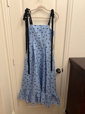 Dream Sister Jane Lily Jacquard Midi Dress China Blue Medium NWT