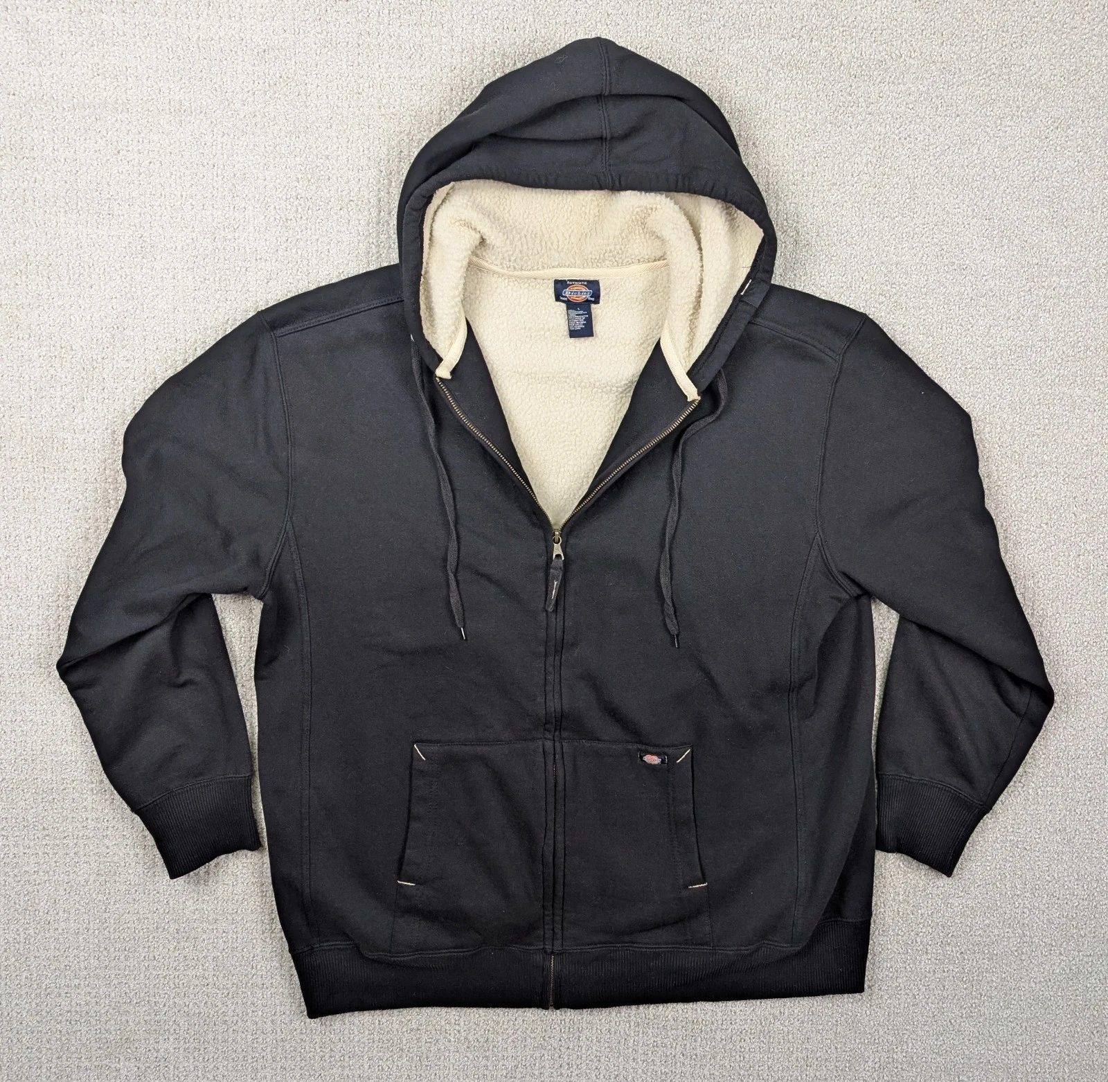Vintage 90s Dickies Men's Large Workwear Thermal Sherpa Lined Full Zip Hoodie
