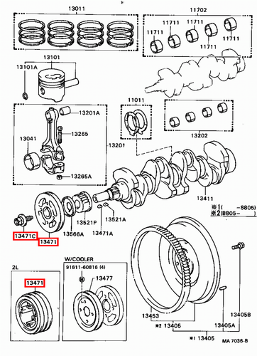Genuine Hilux LN110 LN109 LN108 2L 3L Harmonic Damper Balancer Pulley w Bolt - Picture 12 of 20