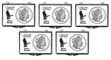 5 Edgar Marcus Snaplock Holders Gift Cases For 1 Oz US Silver Round Coin Display