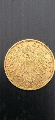 10 MARK 1911D - OR - OTTO - 71 616 EX - TRES RARE - (ACHETEE CHEZ KUNKER) - Photo 1/2