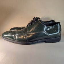 Prada Men's Green Leather Oxford Derby Wingtip Shoes Sz 8