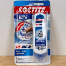 Loctite Kitchen & Bath White Re-New Caulk 3.3 Oz Tube Silicone Sealant Tube NEW