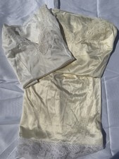 Vintage Lingerie Slip Camisole Bundle 3pc Lace Trim Half Slip Silky Nylon Cami