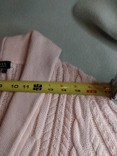 Lauren Ralph Lauren Damen Große L Pullover Kurzarm Zopfmuster Baby Rosa - Bild 11 von 16