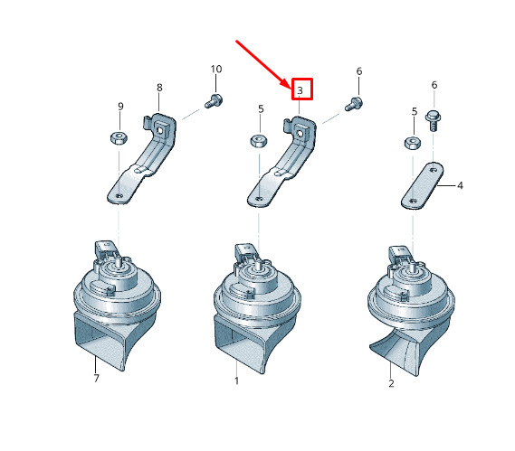 Support de klaxon gauche pour VW Coccinelle 5C 5C0951181C