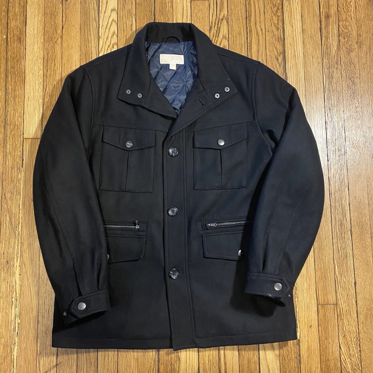 Michael Michael Kors Mens Black Field Utility Jacket Coat Michael Michael Kors Mens Black Field Utility Jacket Coat