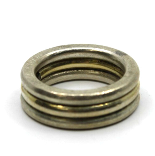 Sterling Silver Handmade 3 Stackable Connected Ri… - image 5