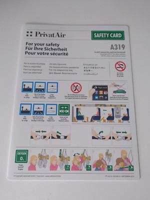 Privat Air AIRBUS A319 REV.NO0 Safety Card