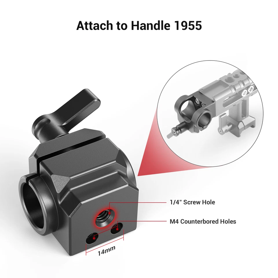 SmallRig Single 15mm Rod Clamp with Accessory Mount on Camera Handle / Cage 1995 - Image 2 of 4