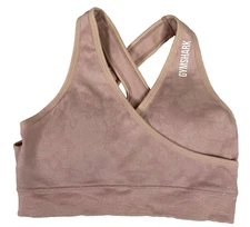 GYMSHARK Women's Small Exercise Support Racer Back Sports Bra Rose Pink Workout