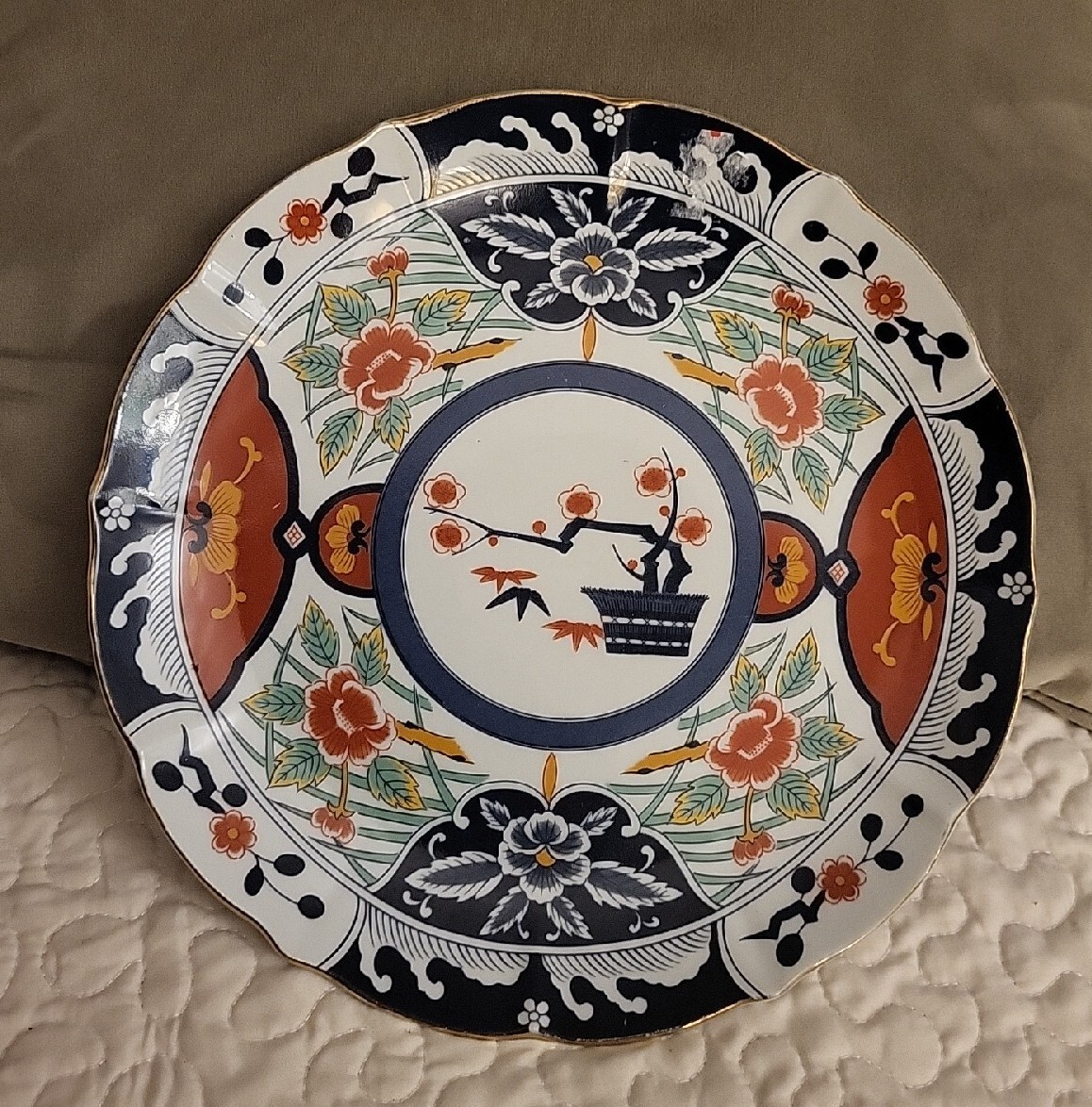 Vintage Imari Style Transferware Arita Japanese Red Blue White