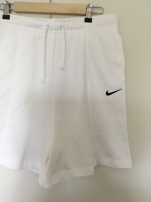 NIKE Sportswear Essential High Rise Fleece Shorts White Women's M