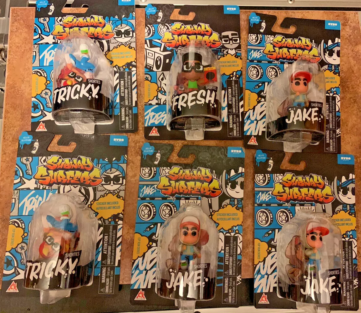 LOT OF 2 Subway Surfers Tricky / Jake Figures with Stickers