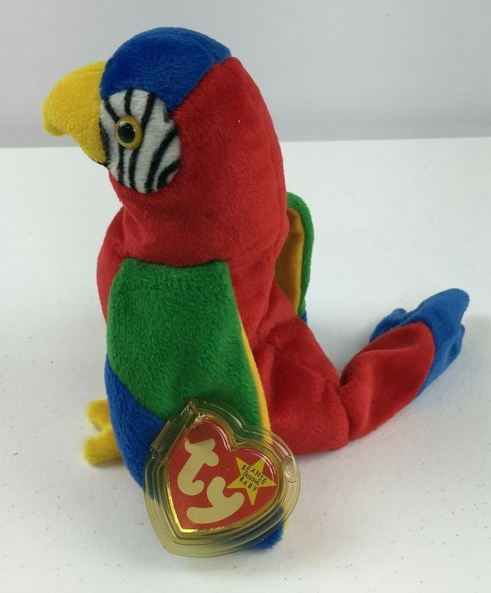 Retired Beanie Baby Jabber The Parrot RARE Tropical Bird RARE WITH TAG