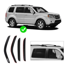 For 2009-2015 Honda Pilot Window Vent Visor Rain Guards Deflectors Sun Shades