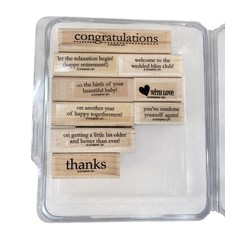 Stampin Up Congrats Wood Mounted Stamp Set Happy Congratulations Baby Wedding