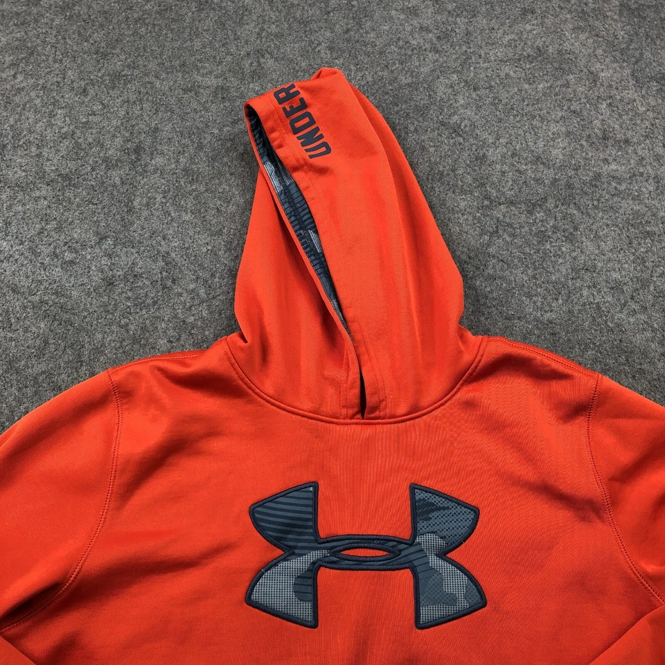 Under Armour Sudadera con Capucha Niños XL Naranja Sólido Tejido con Capucha Suelto Gimnasio Pullover Juvenil Foto 4 de 4