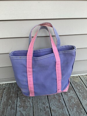 Rare Vintage LL Bean, Boat & Tote Mini Canvas Bag Pink & Purple W