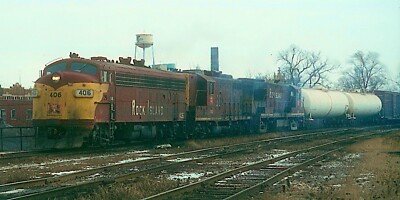 Rock Island EMD FP7 Nr. 406 Baujahr 1949 Joliet IL 1975 5x7 Foto
