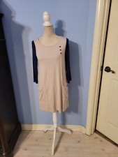 Emerald Medium Dress Womens Beige And Blue With Pockets