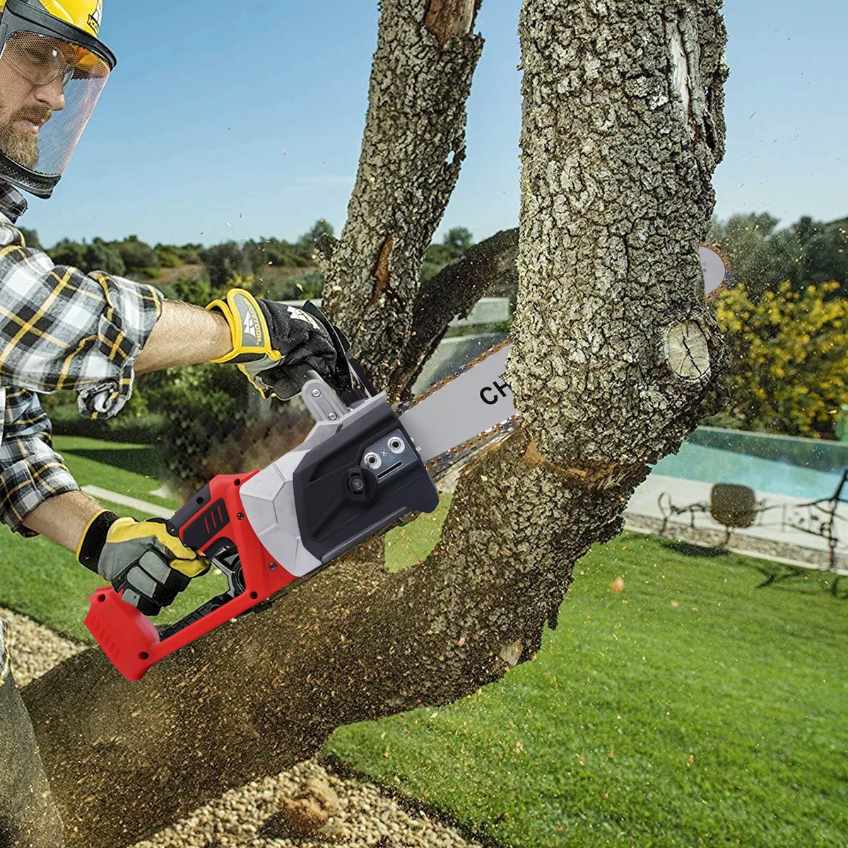 16 Inch Mini Handheld Electric Chainsaw Cordless Chain Saw 2000W