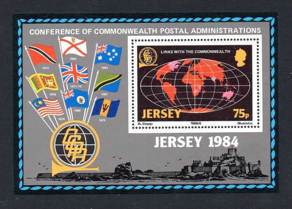 Jersey 1984 Conferencia de Administradores de Correos. MNH como nuevo. Un franqueo para compras múltiples...