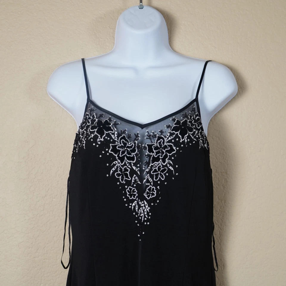 JS Boutique Womens Y2k Fairy Flower Embroidered High Low Hem Dress Whimsygoth 10 - Image 2 of 4