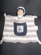doudou plat marin gris bleu rayé Maud Fontenoy Fondation WELEDA bio (6 dispo)