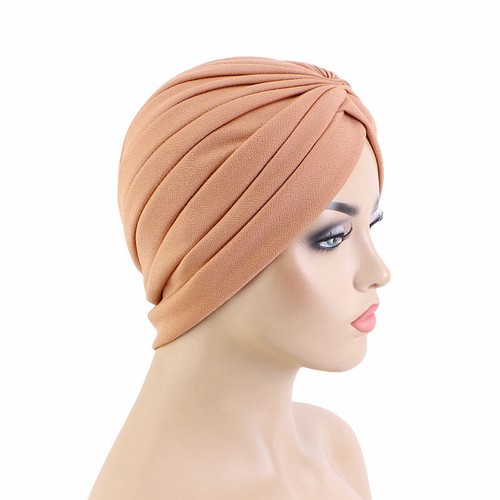 Pleated Hijab Indian Women Turban Wrap Hair Loss Caps Muslim Chemo Cancer Hats - Picture 10 of 22