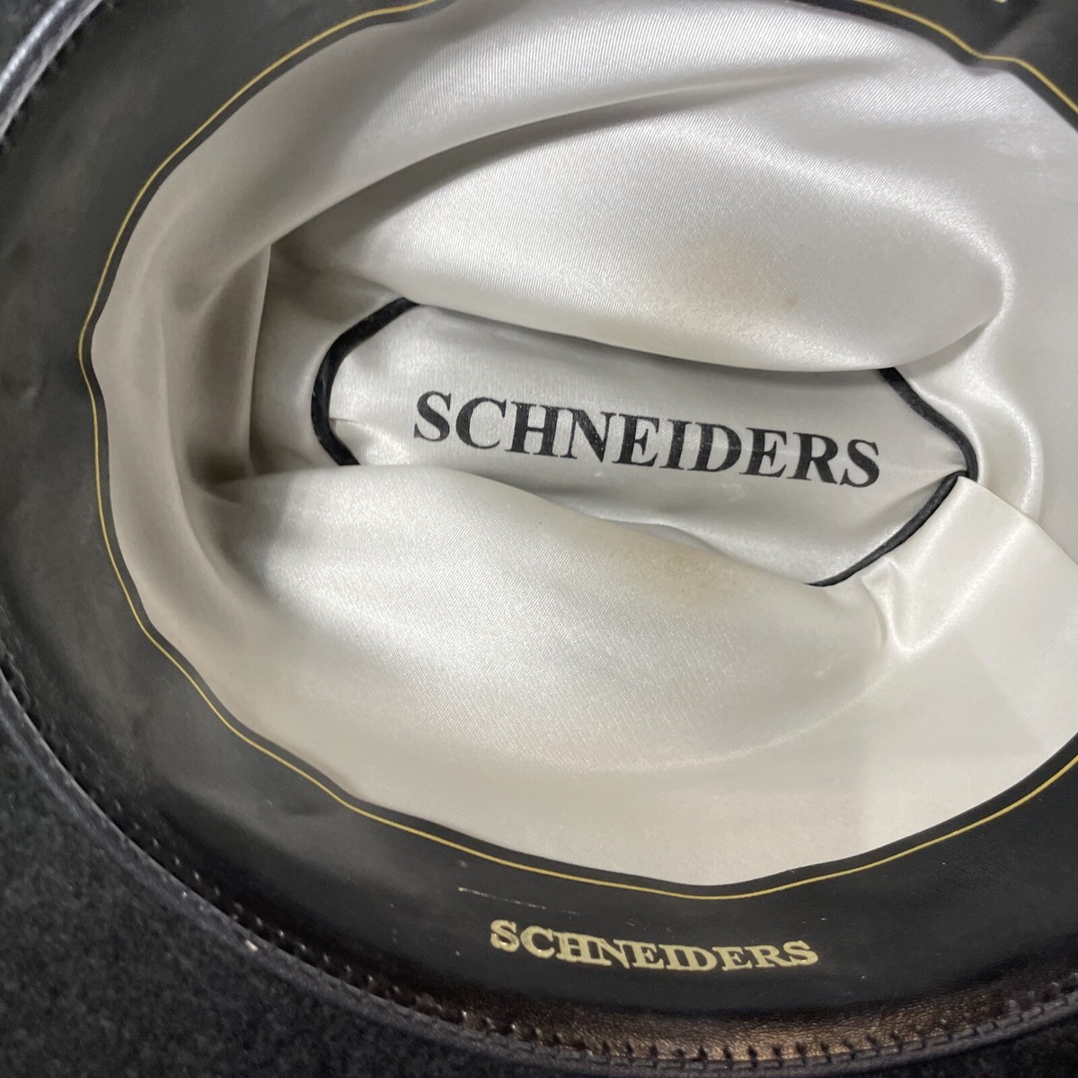 Chapeau De Cowboy Custom Schnieder - Noir - Taille 6-7/8 Long Oval - Mélange De Laine 3x - USA