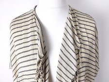 Masai Cotton Mix Long Jacket Sleeveless Open Front Tassels M Lagenlook Summer