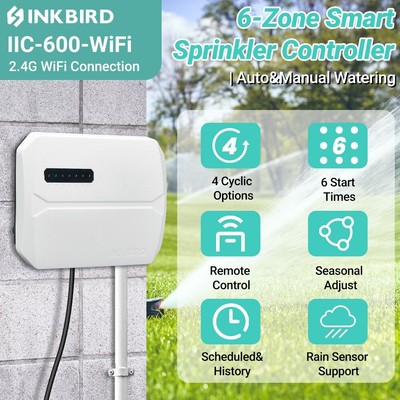 WiFi Lawn Sprinkler Controller Sprinkleranlage Bewässerungssysteme 6 Stations EU