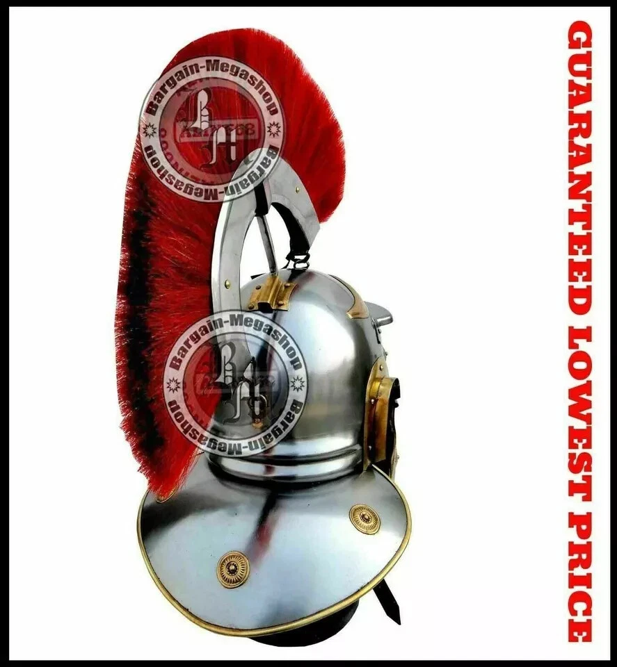 LEGIONARIO ROMANO Soldado Centurión Acero CASCO ARMADURA Soporte Madera Libre Foto 3 de 4