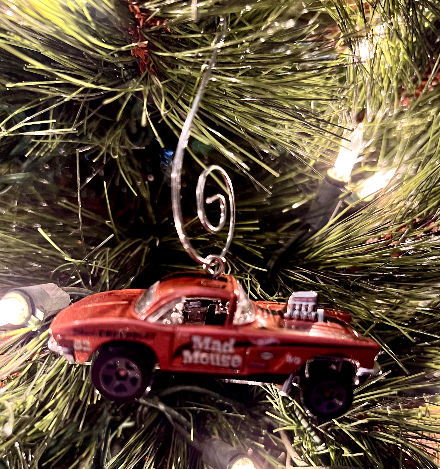 62 Corvette Gasser Diecast Christmas Ornament for Car Lovers Hot Wheels Gift