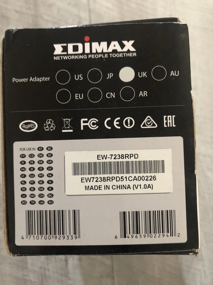 Edimax Dual Band 2.4Ghz 5Ghz Concurrent Wireless Wi-Fi Extender Plug EW-7238RPD - Image 2 of 4