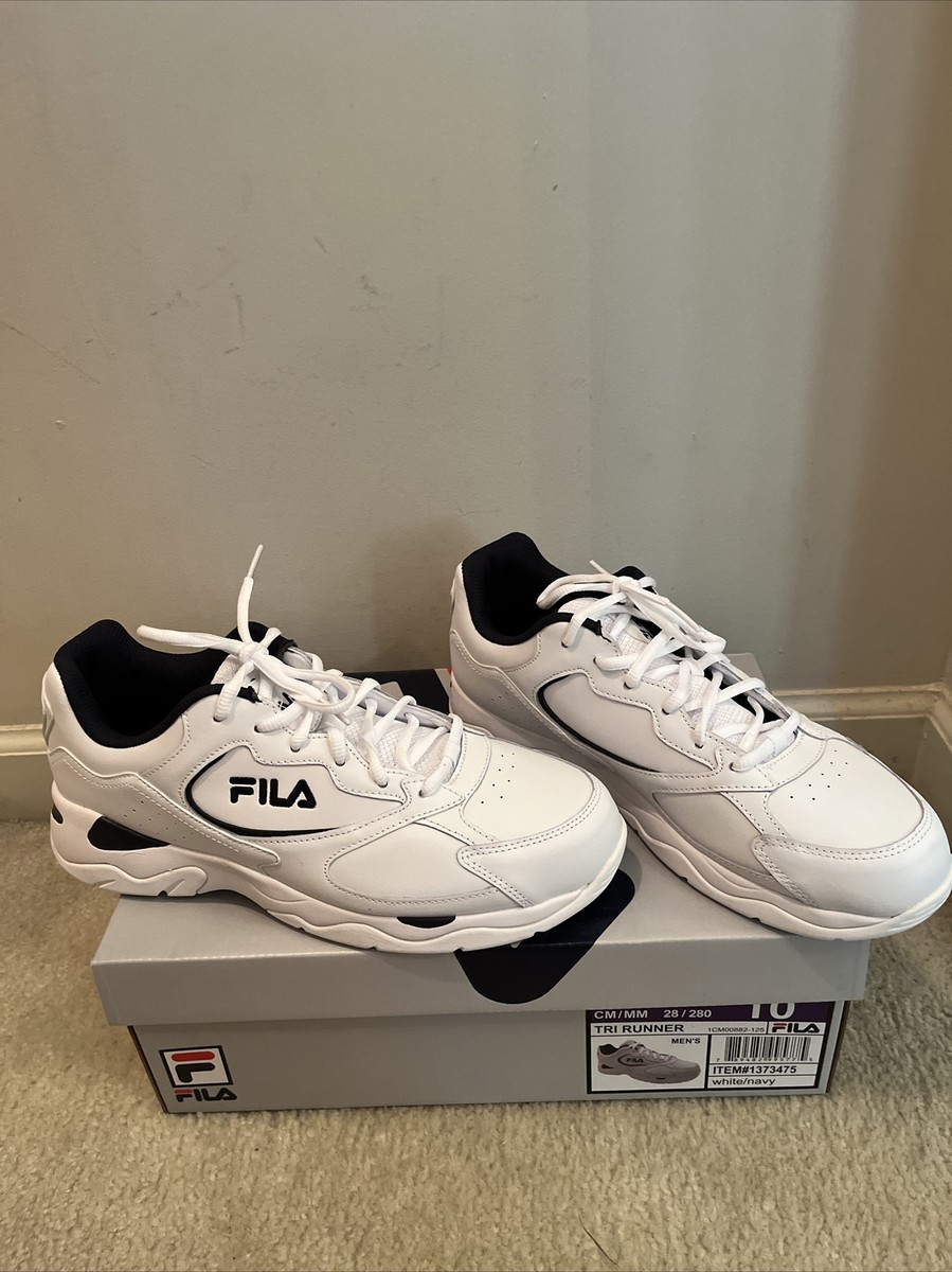 Fila Tri Runner 1CM00882-125 White/Navy Leather Athletic Running