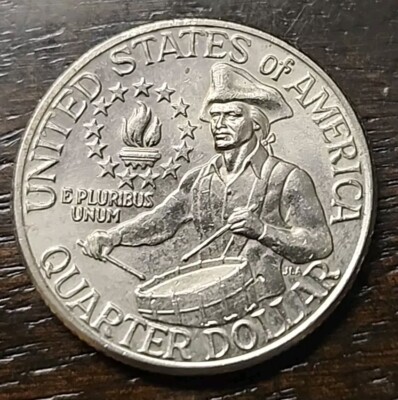 1776-1976 D Bicentennial Quarter - Rare Reverse Strike Thru