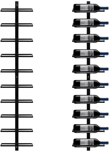 Portabottiglie Vino Da Parete Scaffale Vini 126 Cm in Metallo per 10 Bottiglie S - Foto 11 di 12