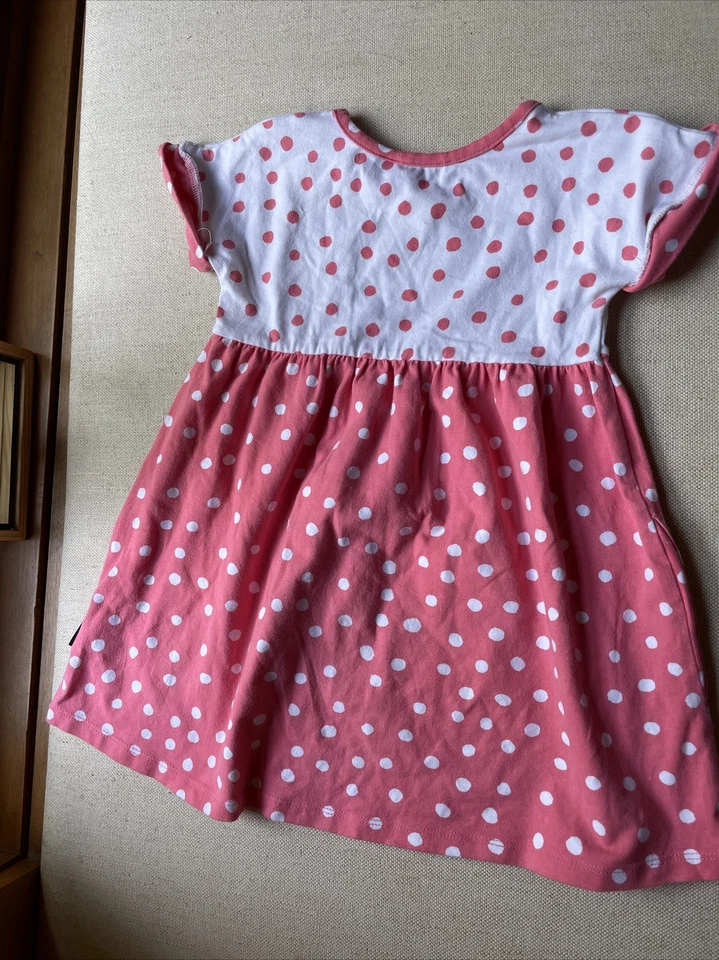 Vestido Marimekko Rosa Blanco Lunares Mezcla Algodón Qingdao Niñas Talla 98/3Y Foto 4 de 4
